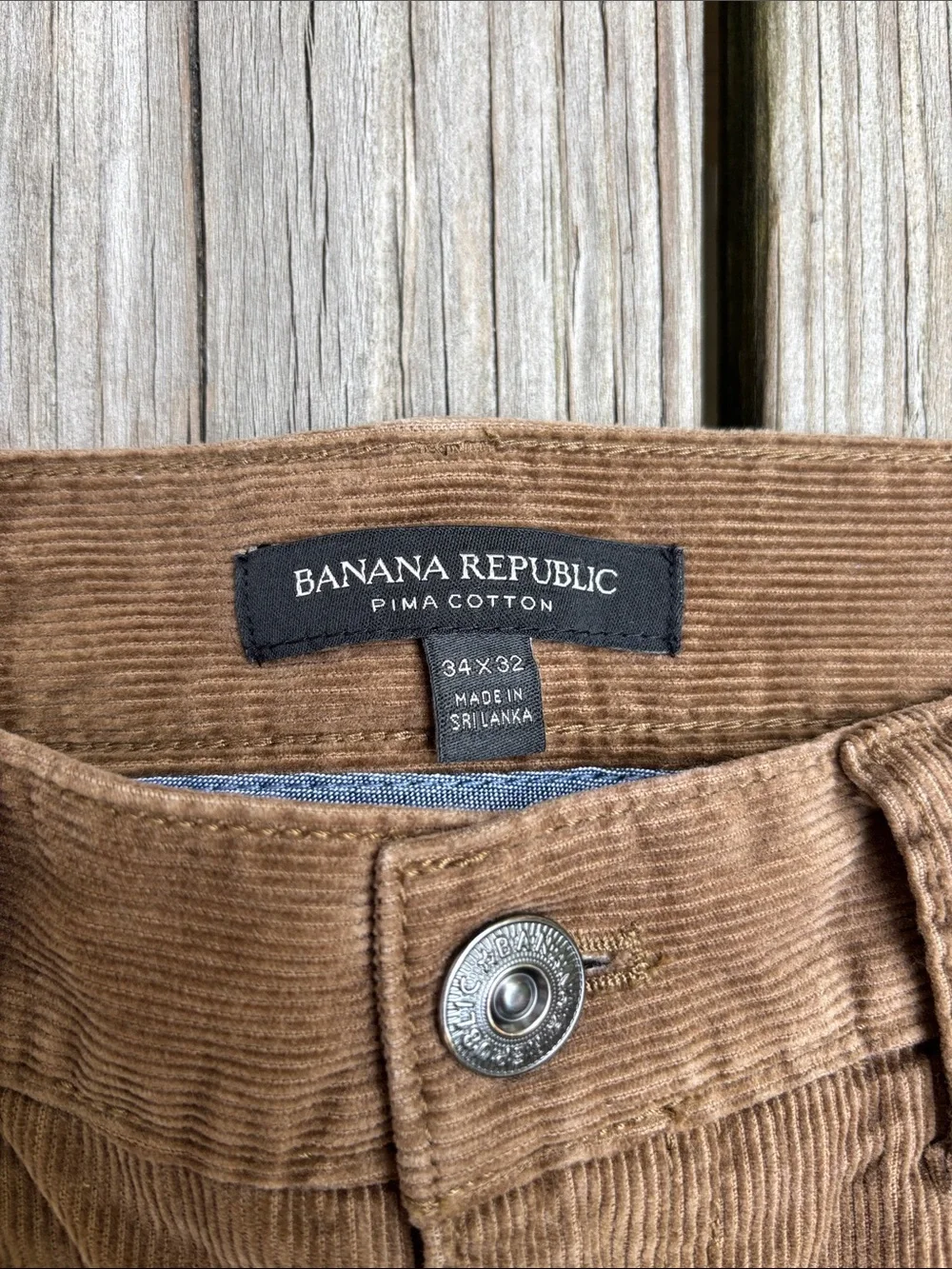 BANANA REPUBLIC | Men’s Corduroy Pants Brown 5-Pocket Straight Leg Waist 34